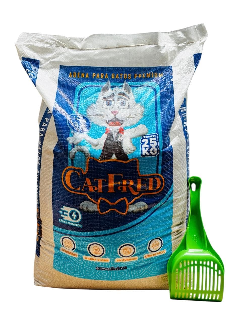 COMBO ARENA PREMIUM PARA GATOS CATFRED x 25 KG + PALA